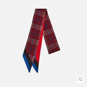 Mulberry London Tartan Plaid and Stripe Bag Scarf Twilly